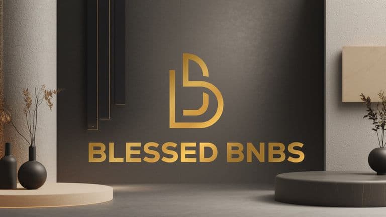 Blessed BNBS logo featuring elegant typography, symbolizing a luxury-focused short-term rental management brand.