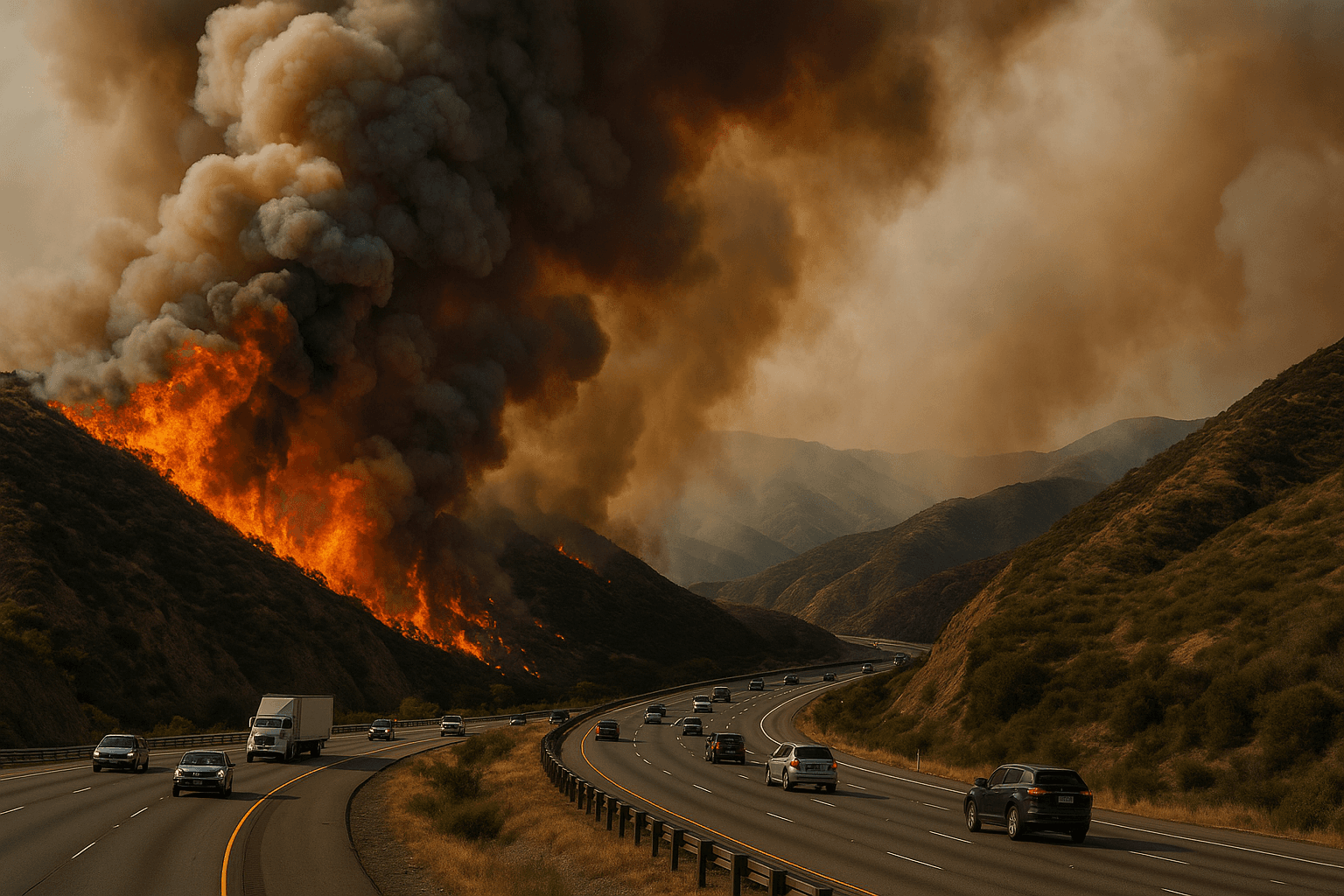 Hughes Fire Forces Evacuations Near Castaic