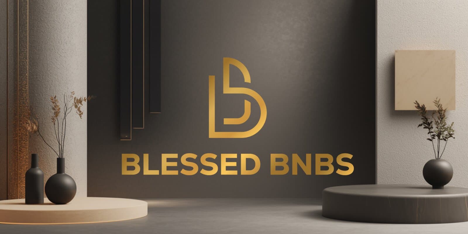 Blessed BNBS logo featuring elegant typography, symbolizing a luxury-focused short-term rental management brand.